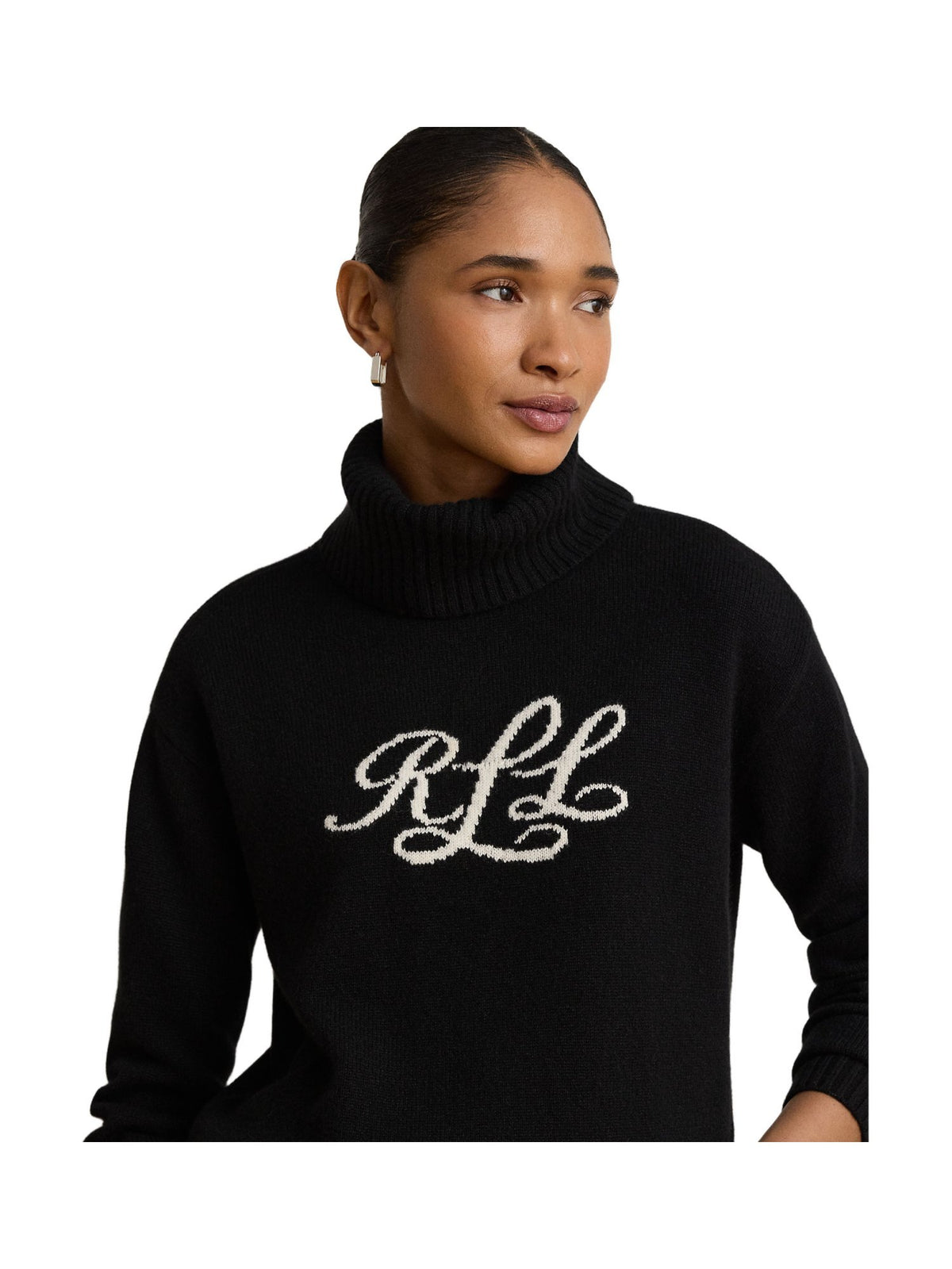 Maglione a collo alto in cashmere con logo