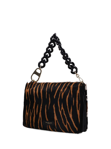 Borsa a Spalla Animalier con Maxi Catena
