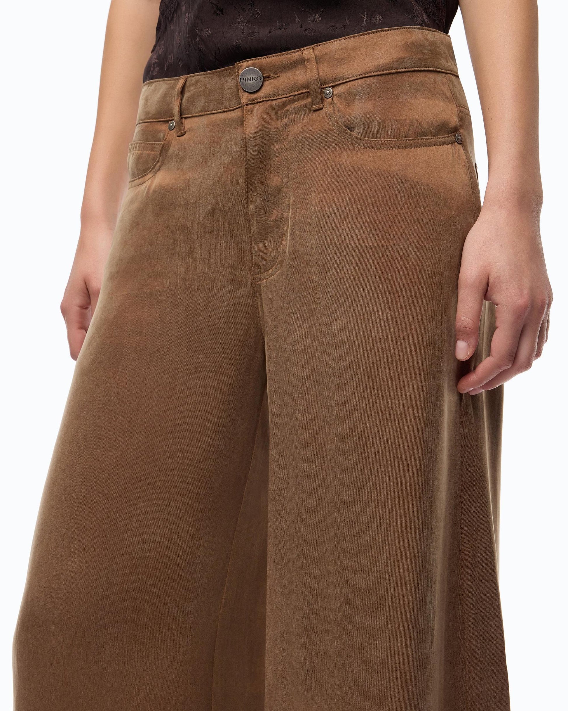 Pinko Pantalone Palazzo in Twill di Cupro e Viscosa donna