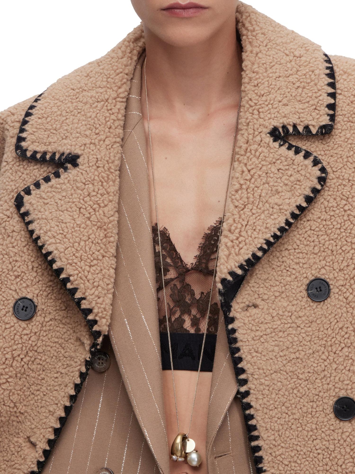 Ermanno Firenze Cappotto doppiopetto in montone ecologico