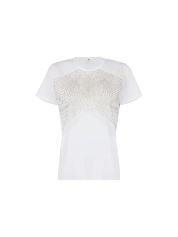 Elisabetta Franchi T-shirt con cristalli ricamati