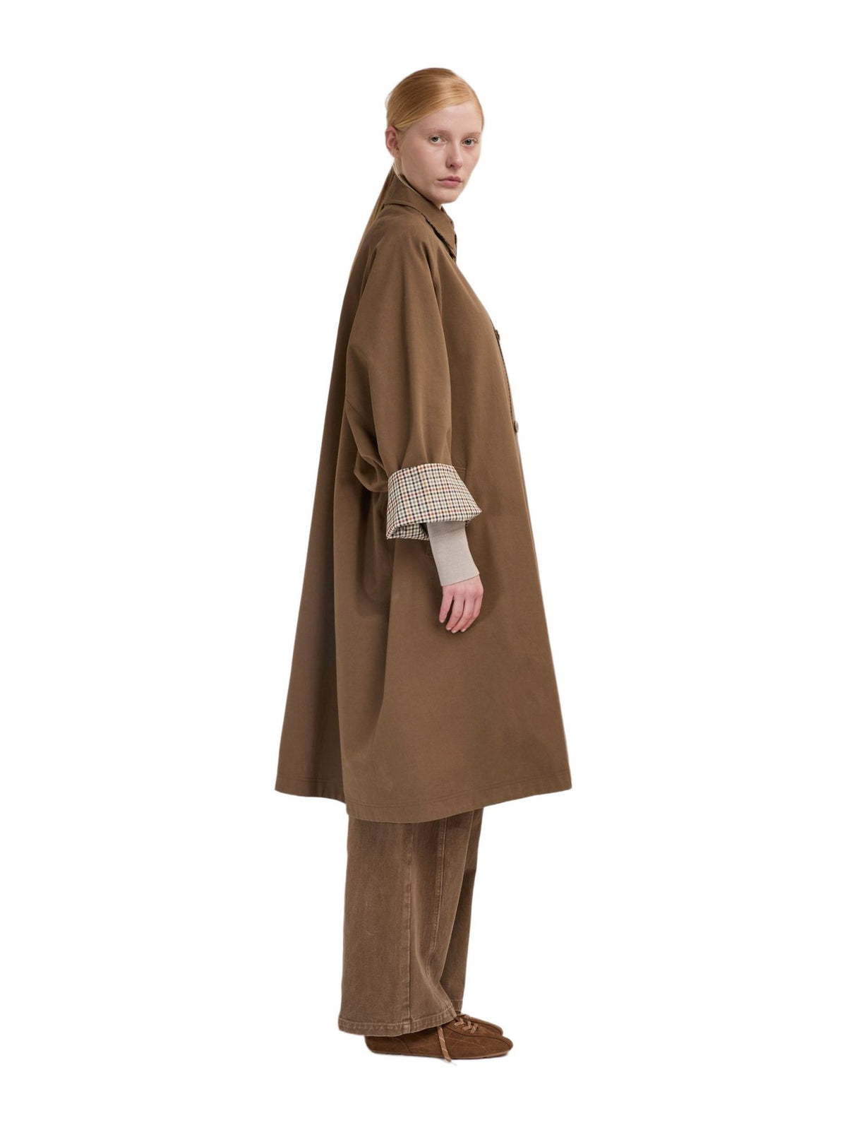 Cappotto lungo con maniche in raglan