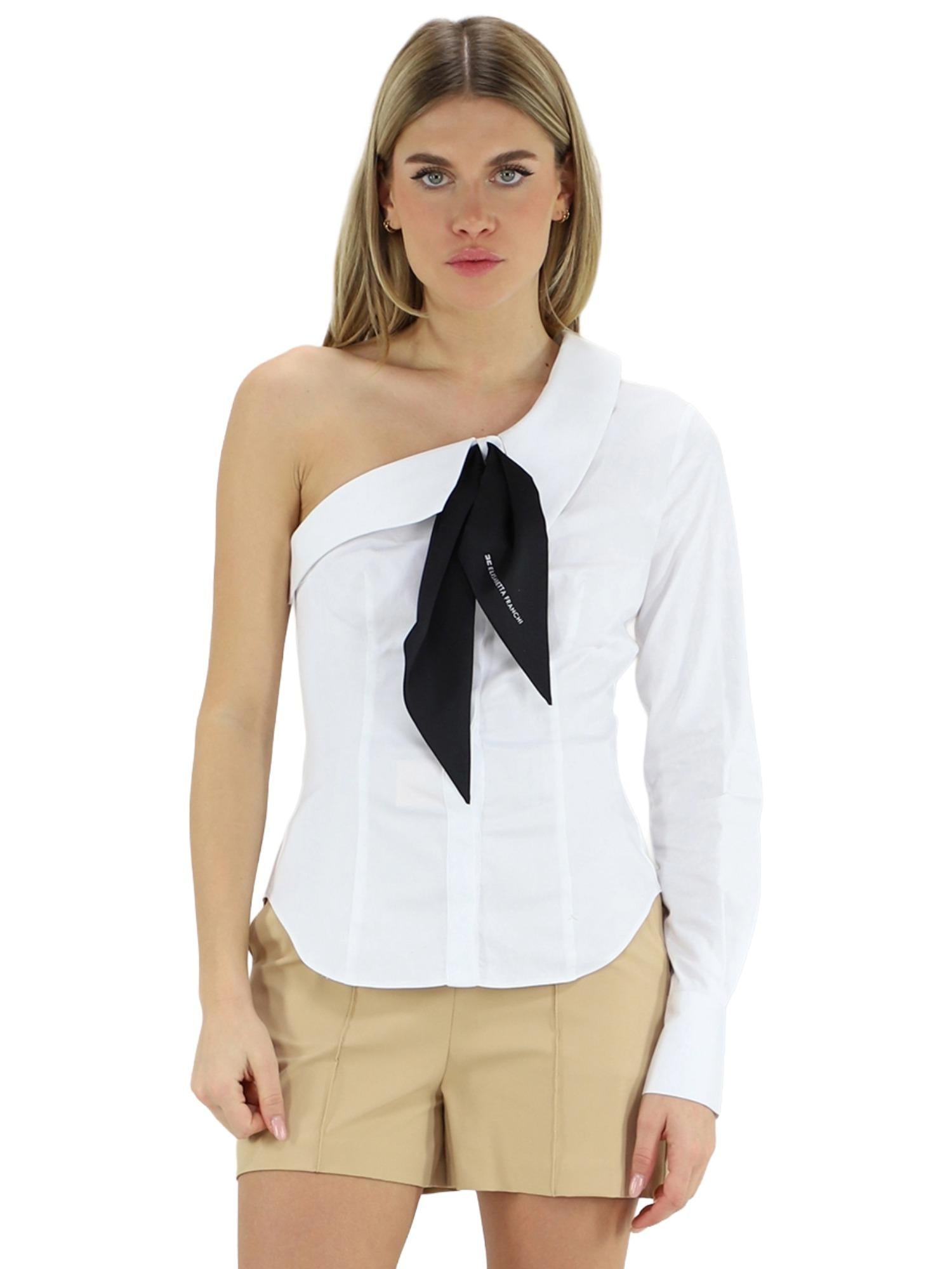Elisabetta Franchi Camicia monospalla con foulard