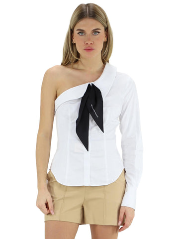 Elisabetta Franchi Camicia monospalla con foulard