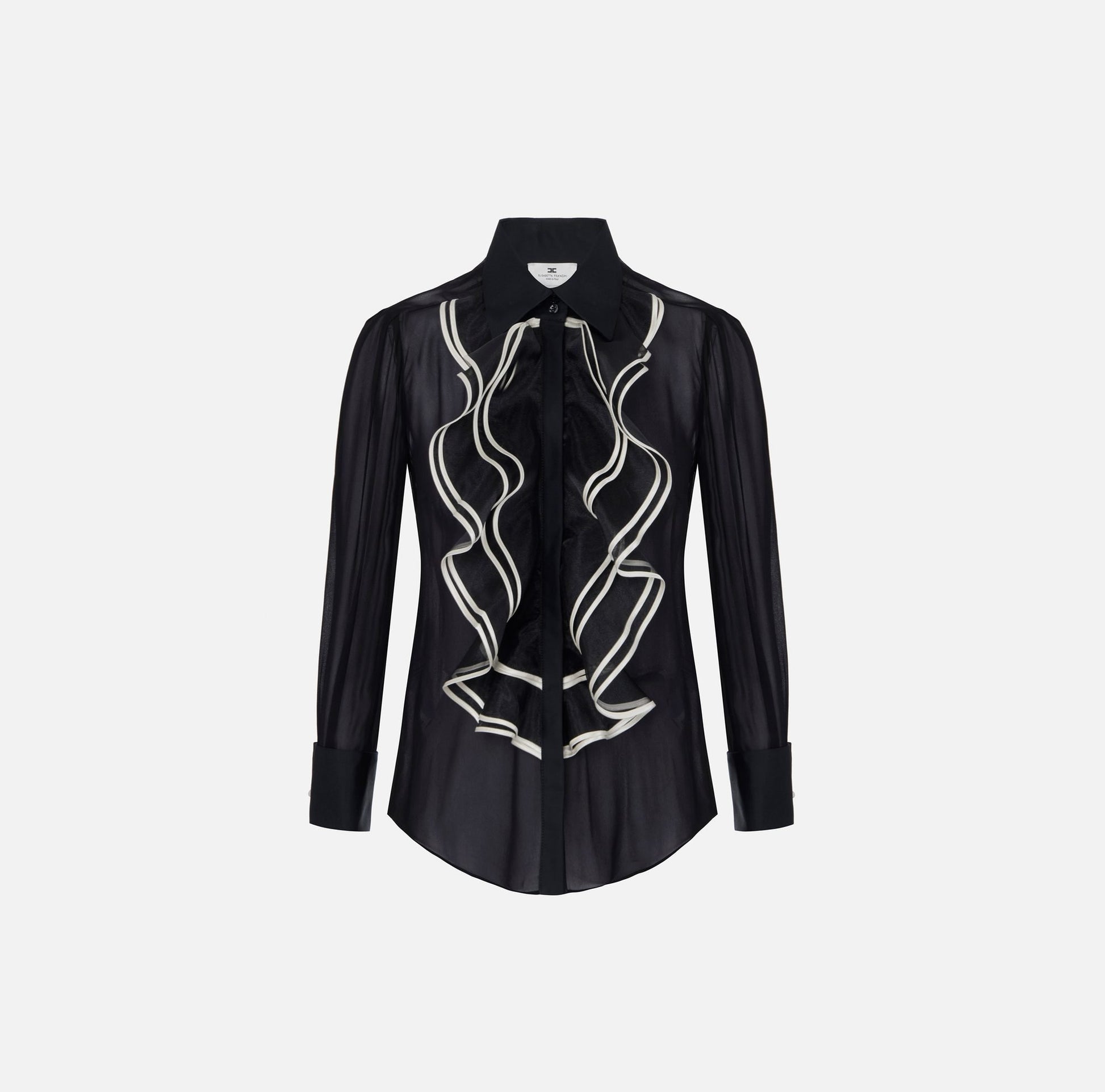Camicia in georgette con ruches
