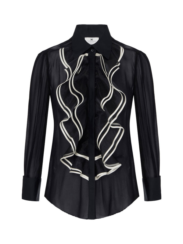 Camicia in georgette con ruches