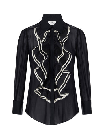 Camicia in georgette con ruches