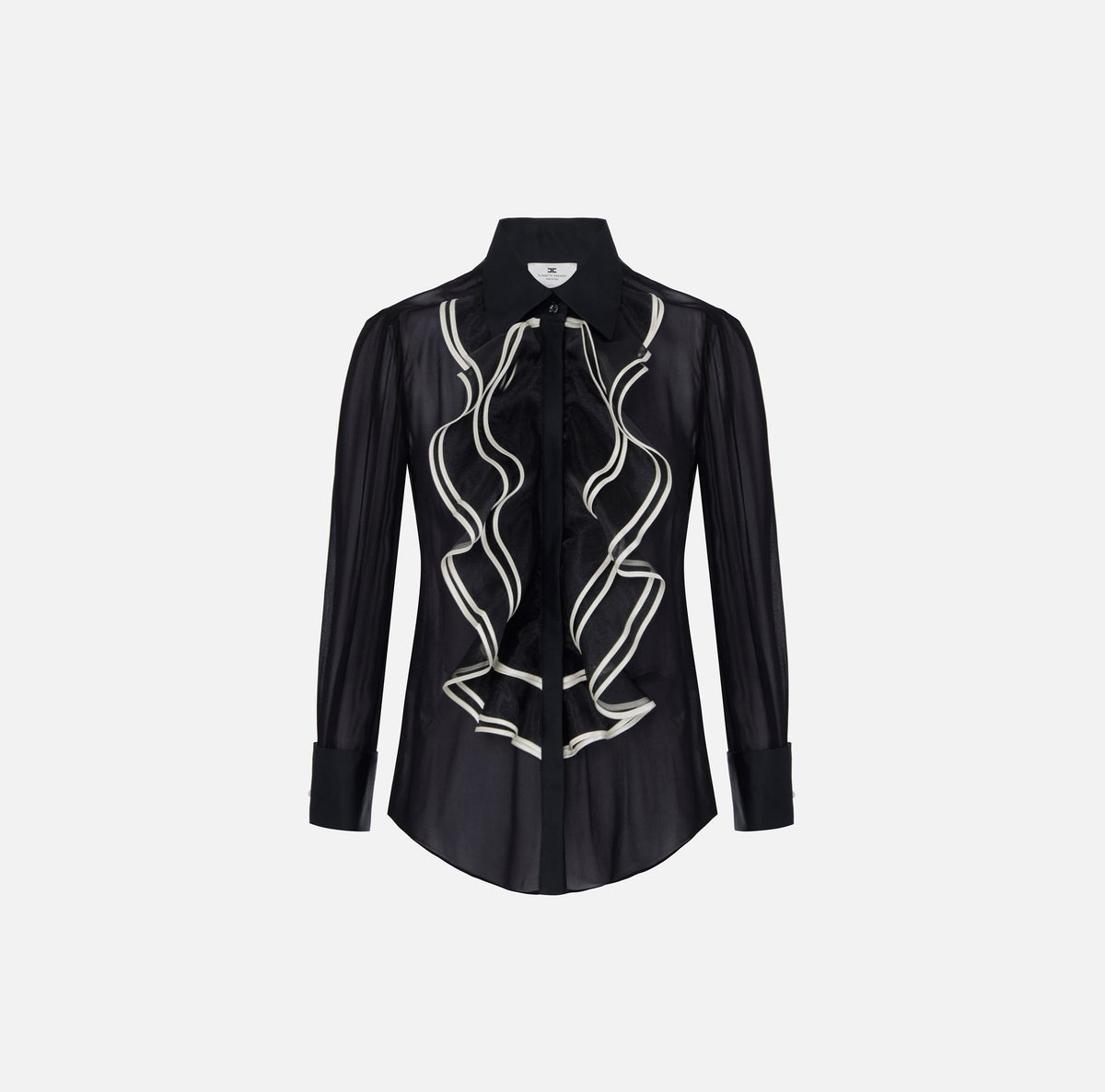 Camicia in georgette con ruches