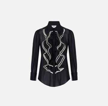Camicia in georgette con ruches