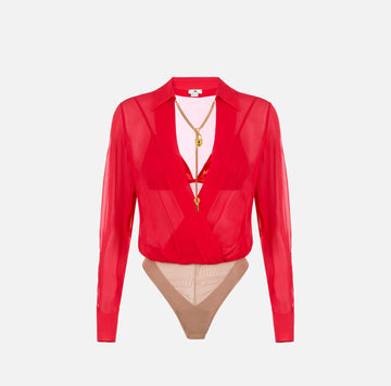 Body in georgette con catena gioiello