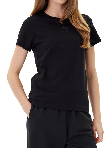 Pinko T-shirt con logo ricamato Bussolotto