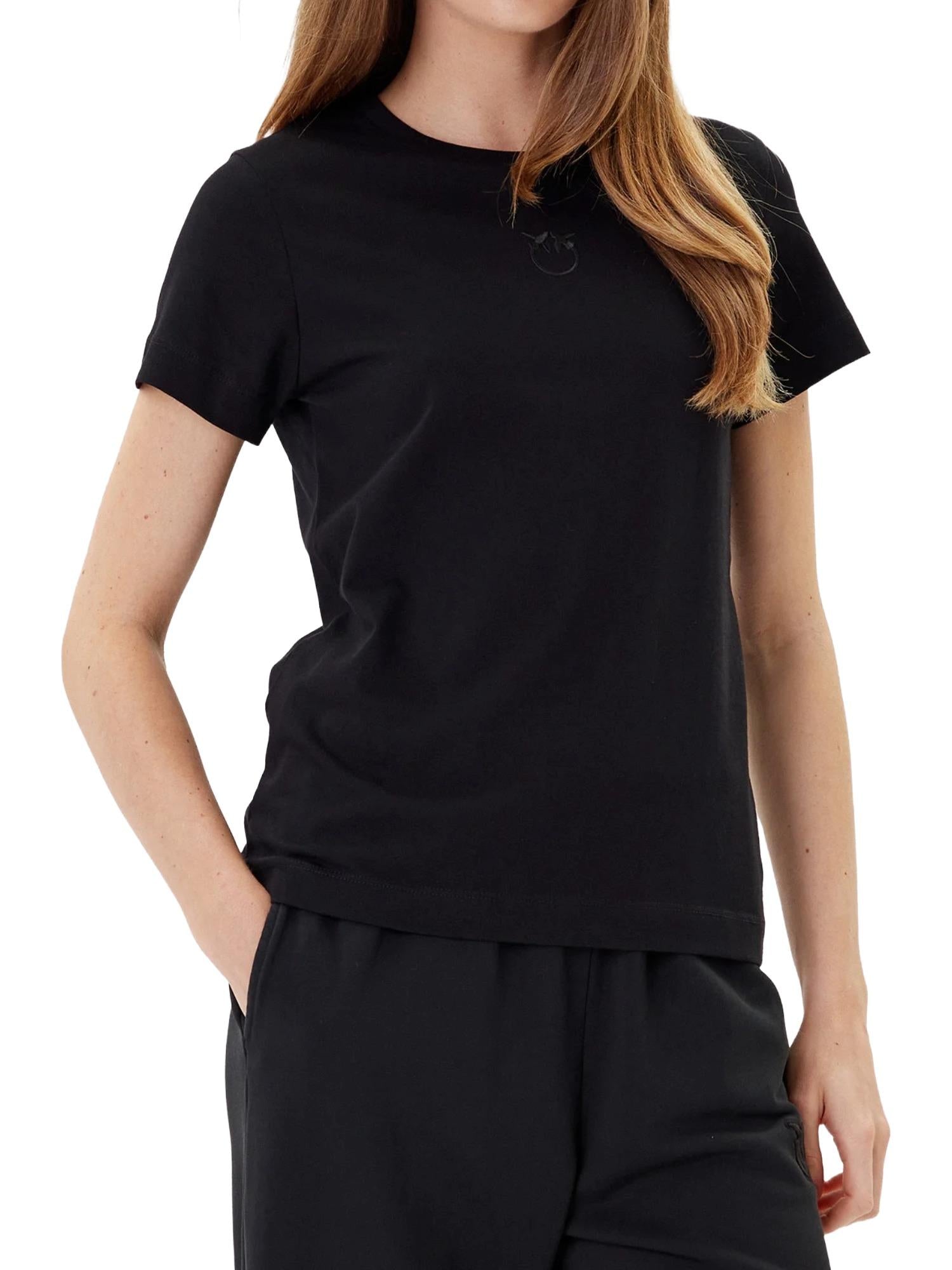Pinko T-shirt con logo ricamato Bussolotto