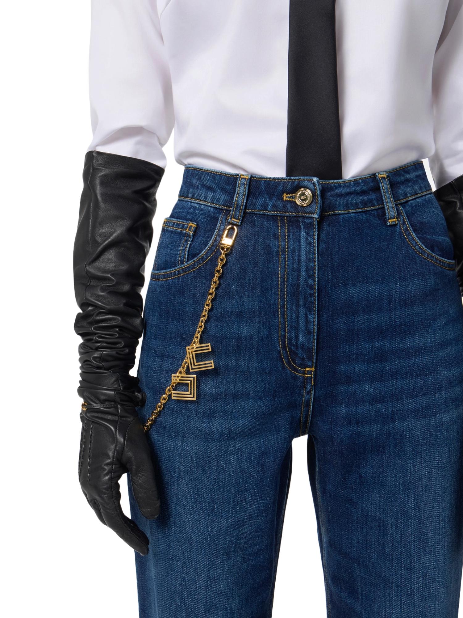 Elisabetta Franchi Jeans con catena gioiello