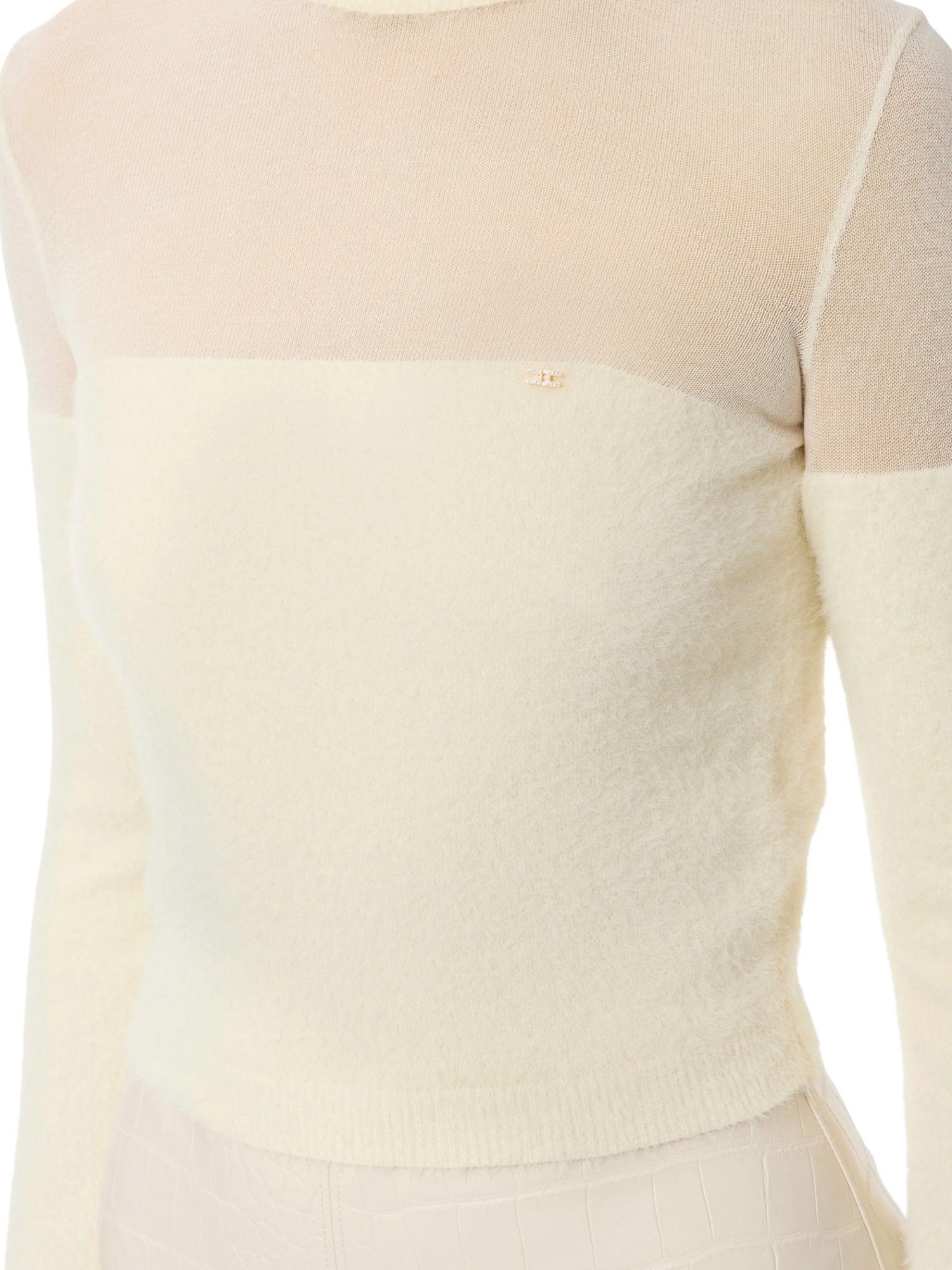 Elisabetta Franchi Maglia a dolcevita con trasparenze