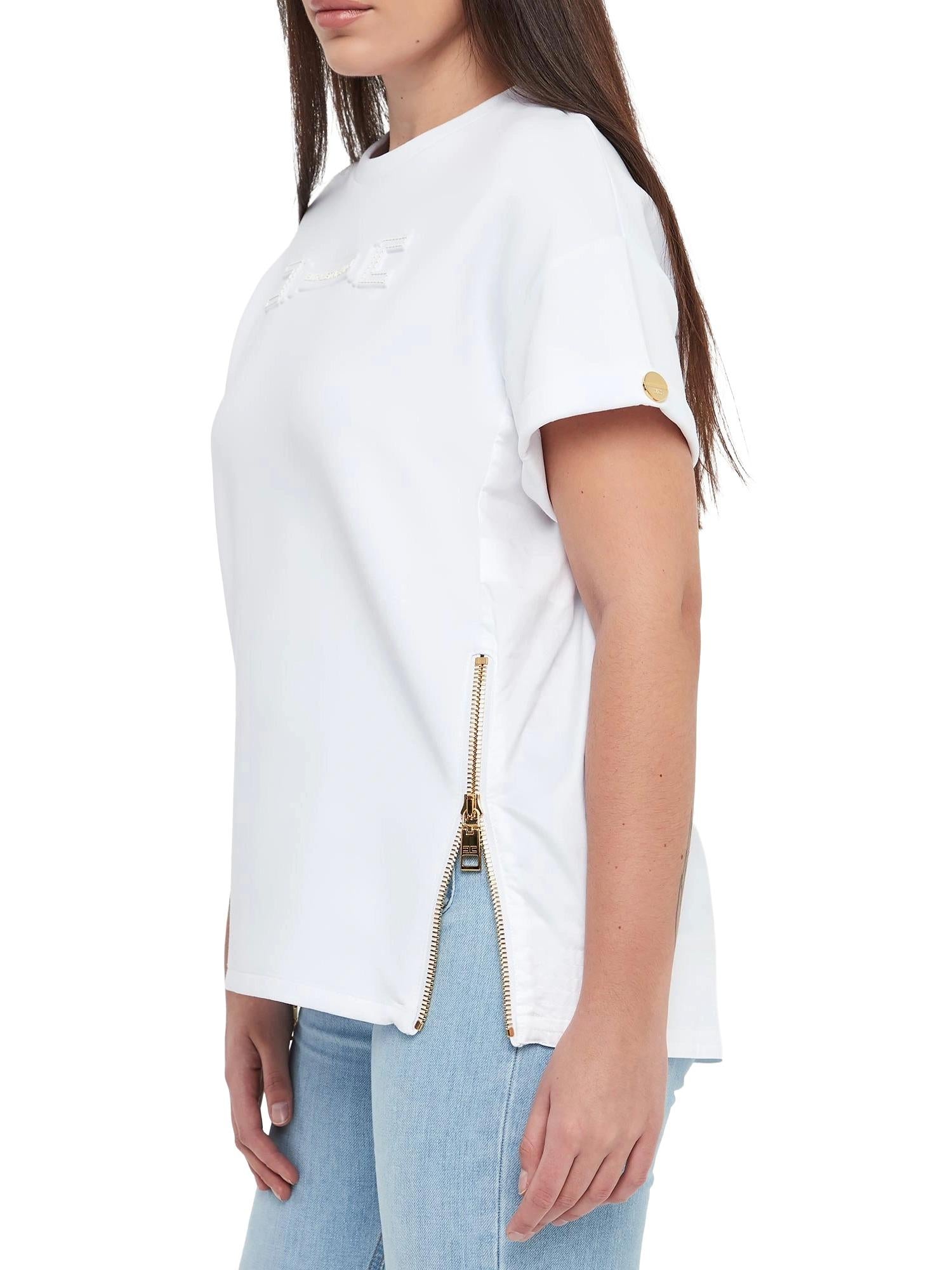 Elisabetta Franchi T-shirt con zip laterali