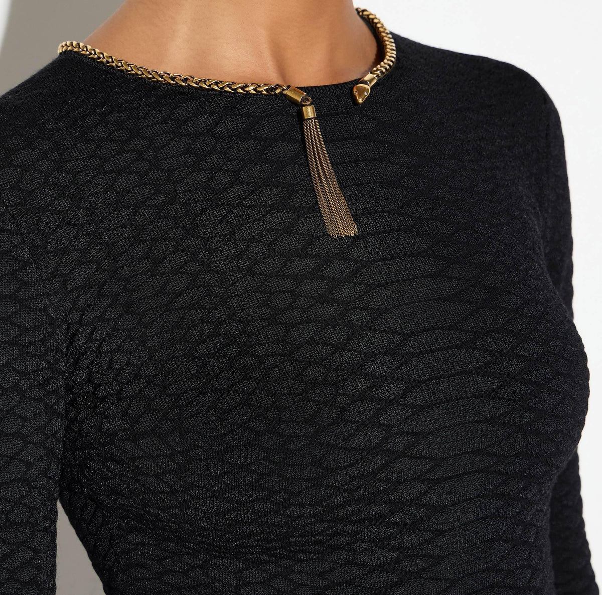 Top in maglia a trama snake