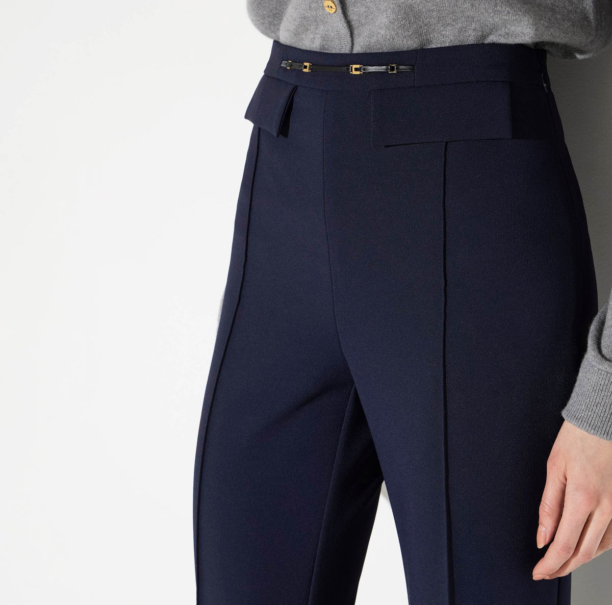Pantaloni in doppio crêpe stretch