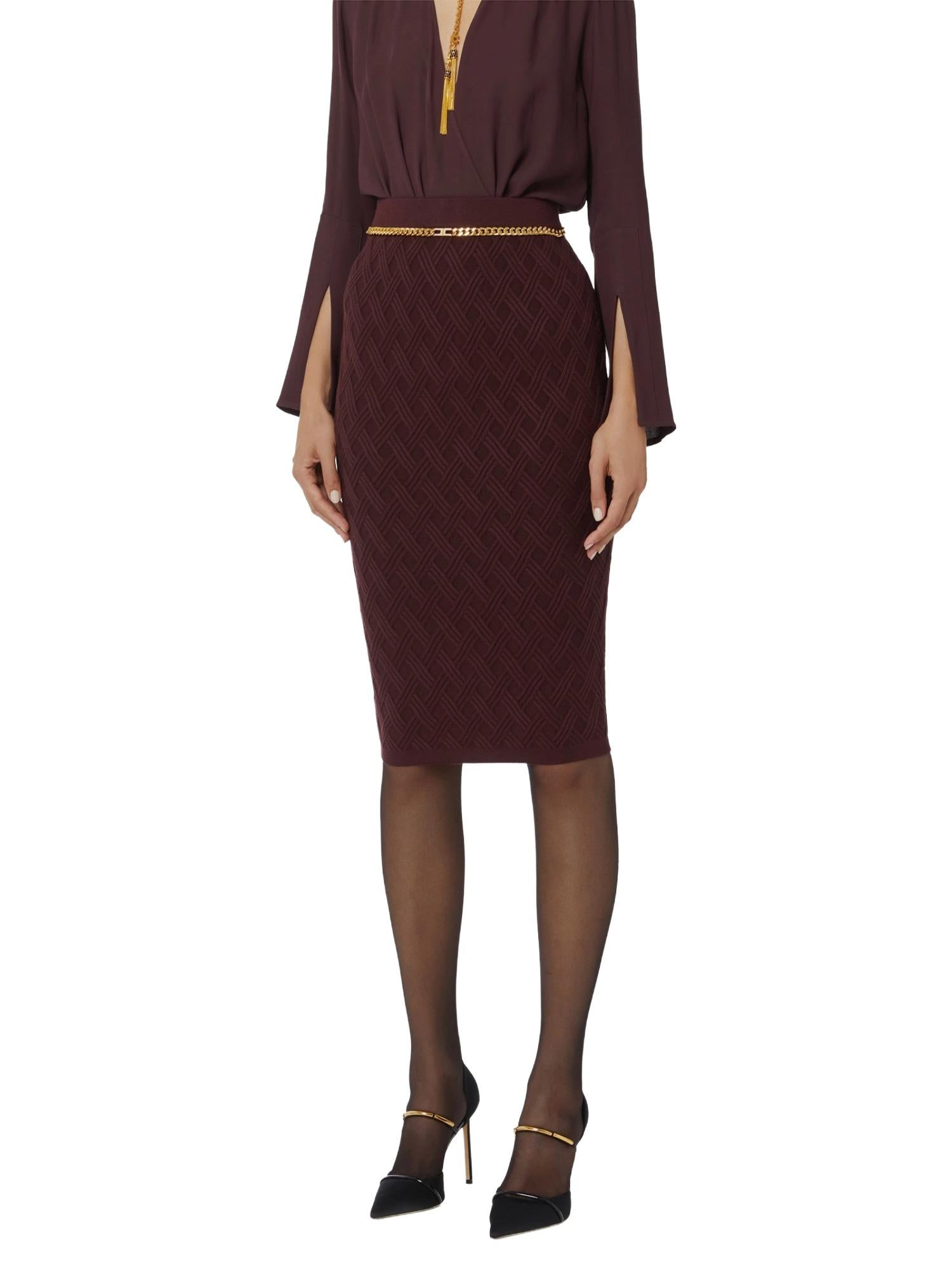 Elisabetta Franchi Gonna in maglia a rombi