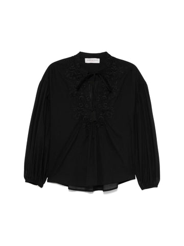 Ermanno Firenze Blusa con ricamo floreale