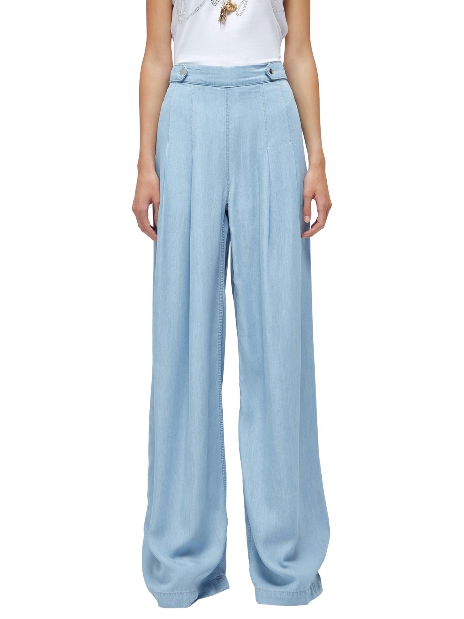 Blugirl wide-leg jeans met roos