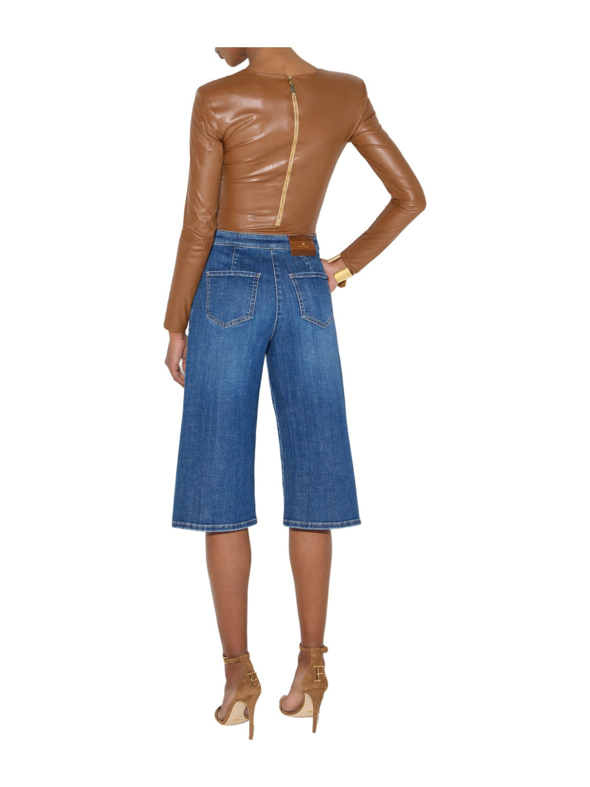 Bermuda in denim con bottoniera