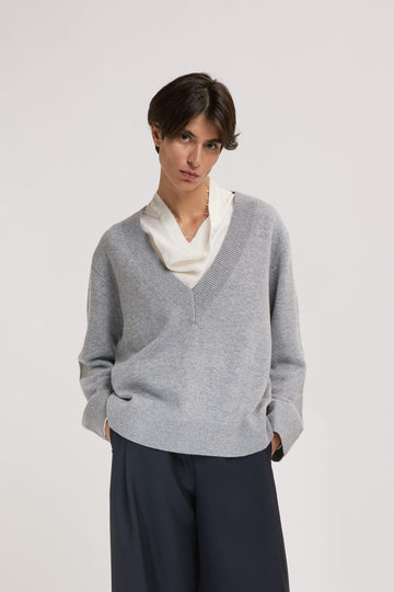 Maglione Over con Scollo a V