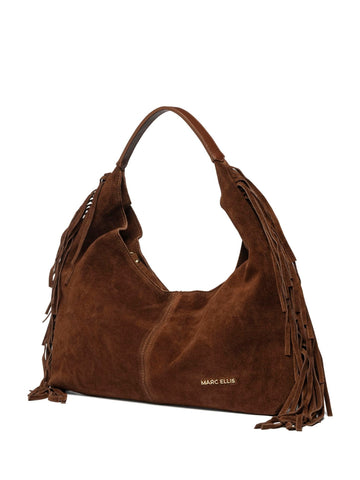 Borsa Hobo Aria in Suede con Frange