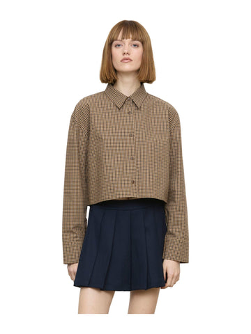 Camicia Corta Maniche Lunghe Motivo a Quadri