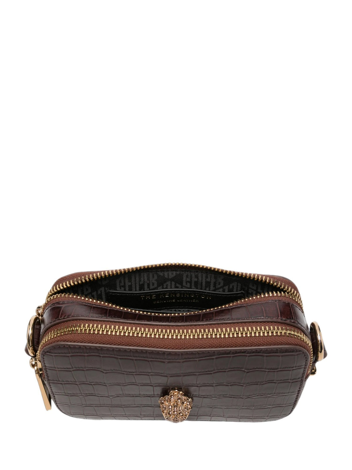 Borsa a tracolla kensington in pelle effetto coccodrillo