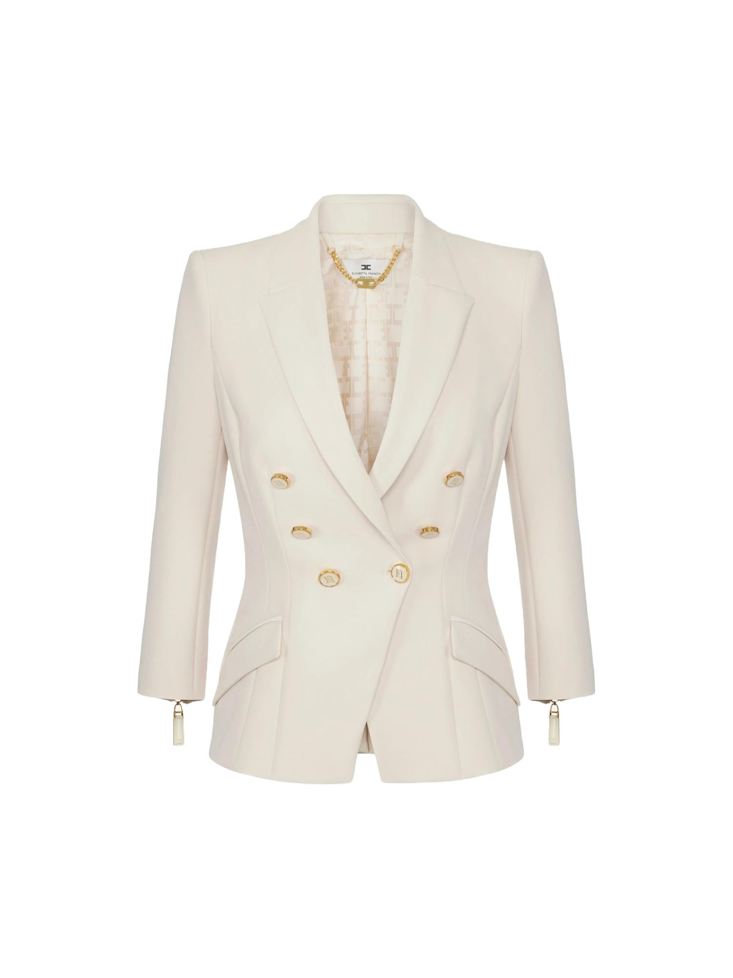 Elisabetta Franchi Giacca doppiopetto in crepe