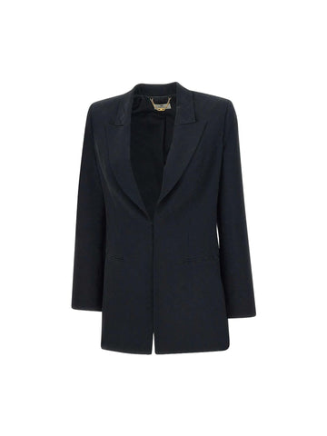 Elisabetta Franchi Giacca in satin con motivo losanghe