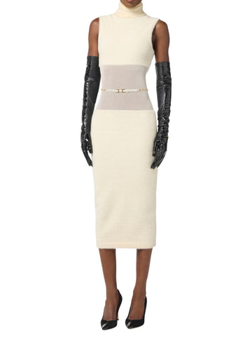 Elisabetta Franchi Abito effetto pelo con cintura