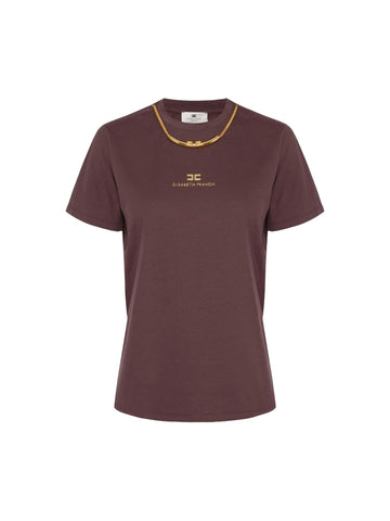 Elisabetta Franchi T-shirt con collana logata