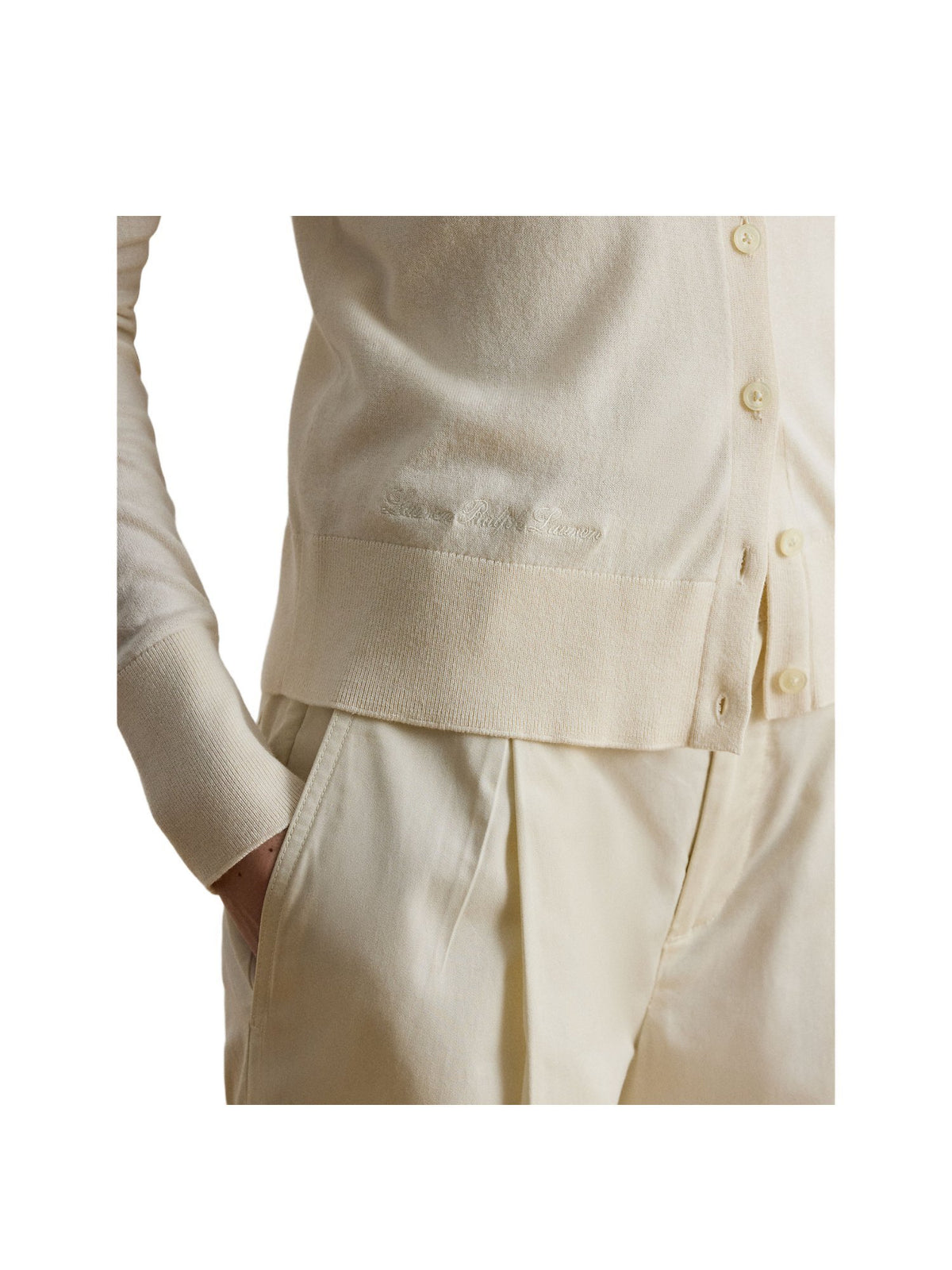 Cardigan con scollo a V in cotone e modal