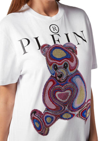 Philipp Plein T-shirt man fit Teddy Bear in cristalli