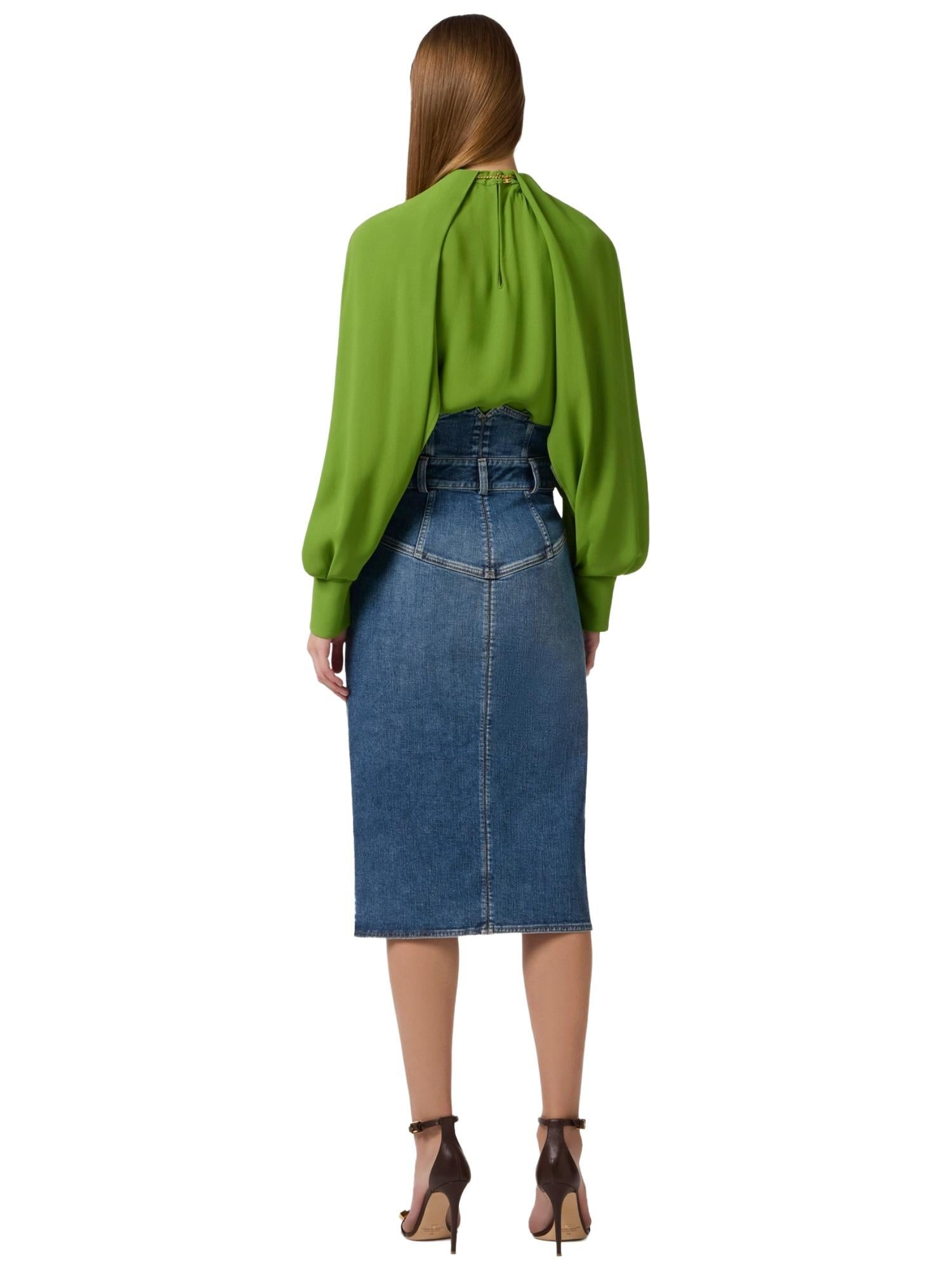 Elisabetta Franchi Blusa con collana gioiello