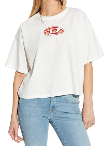 Diesel T-shirt con logo Oval D cut-out T-Buxt