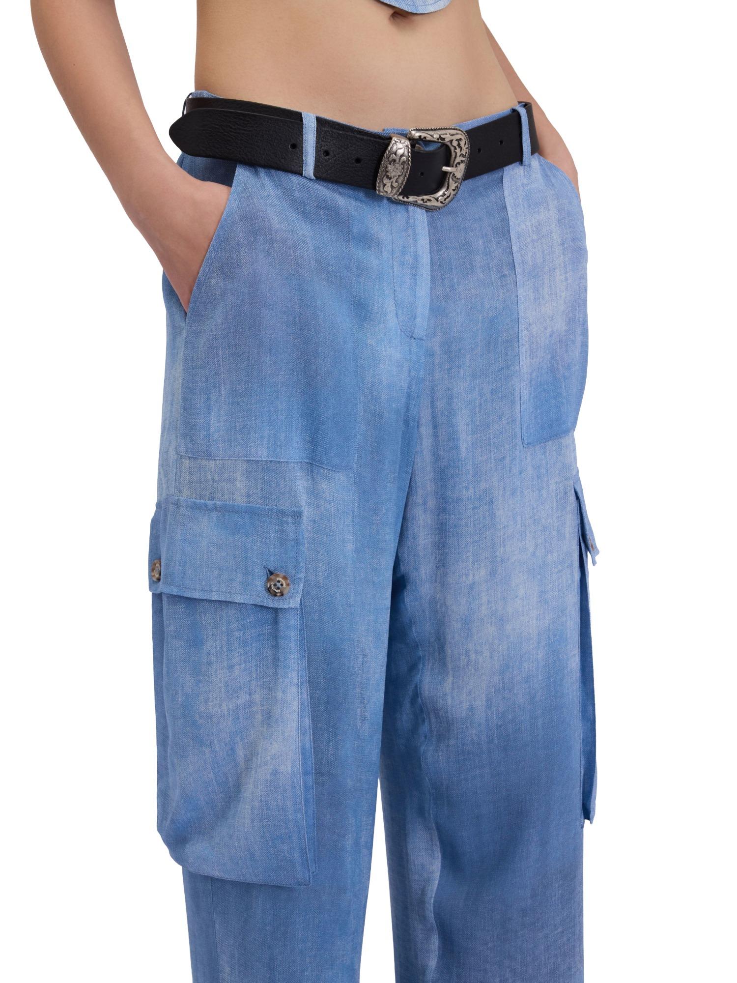 Ermanno Firenze Pantalone cargo con stampa denim