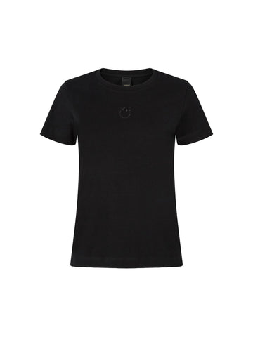Pinko T-shirt con logo ricamato Bussolotto
