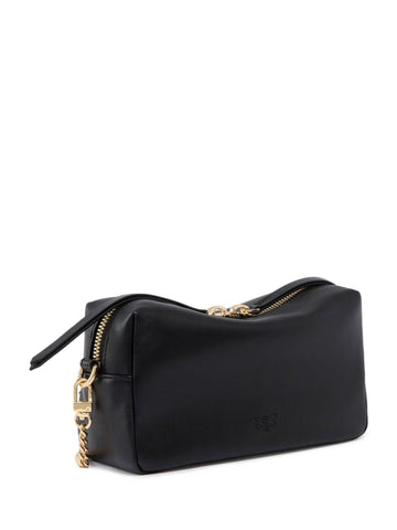 Borsa Tracolla in Pelle Liscia con Logo in Metallo