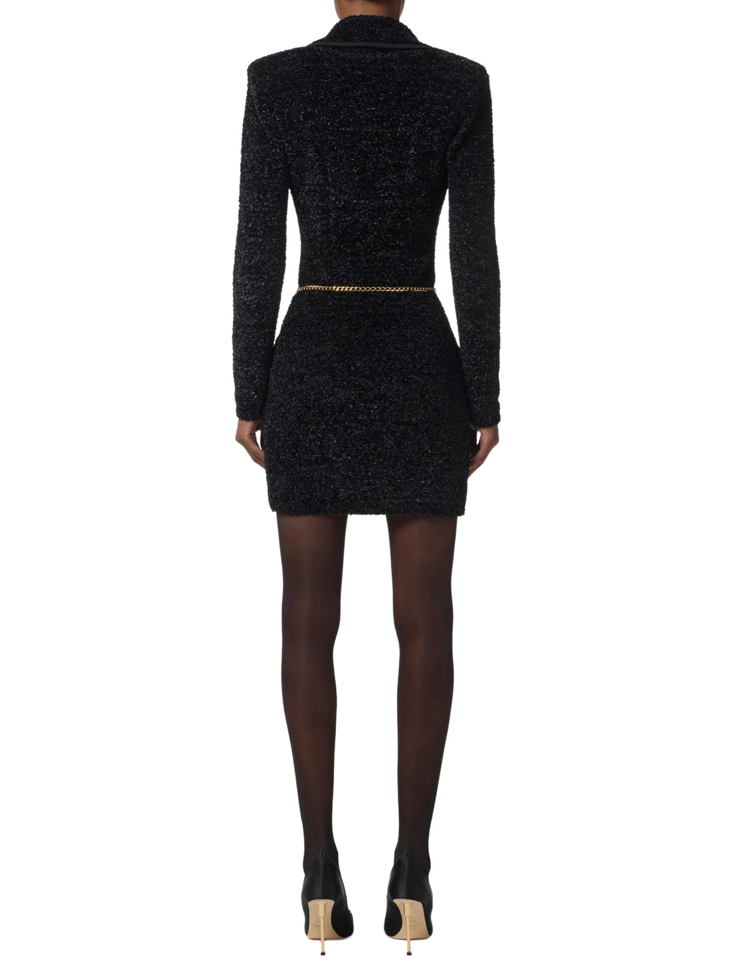 Elisabetta Franchi Abito doppiopetto in ciniglia bouclè