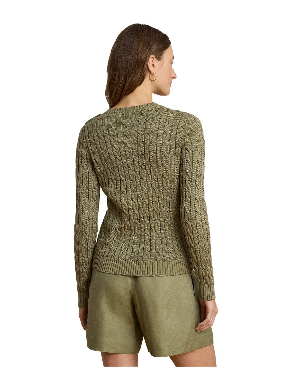 Maglione a trecce con rivestimento a bottoni