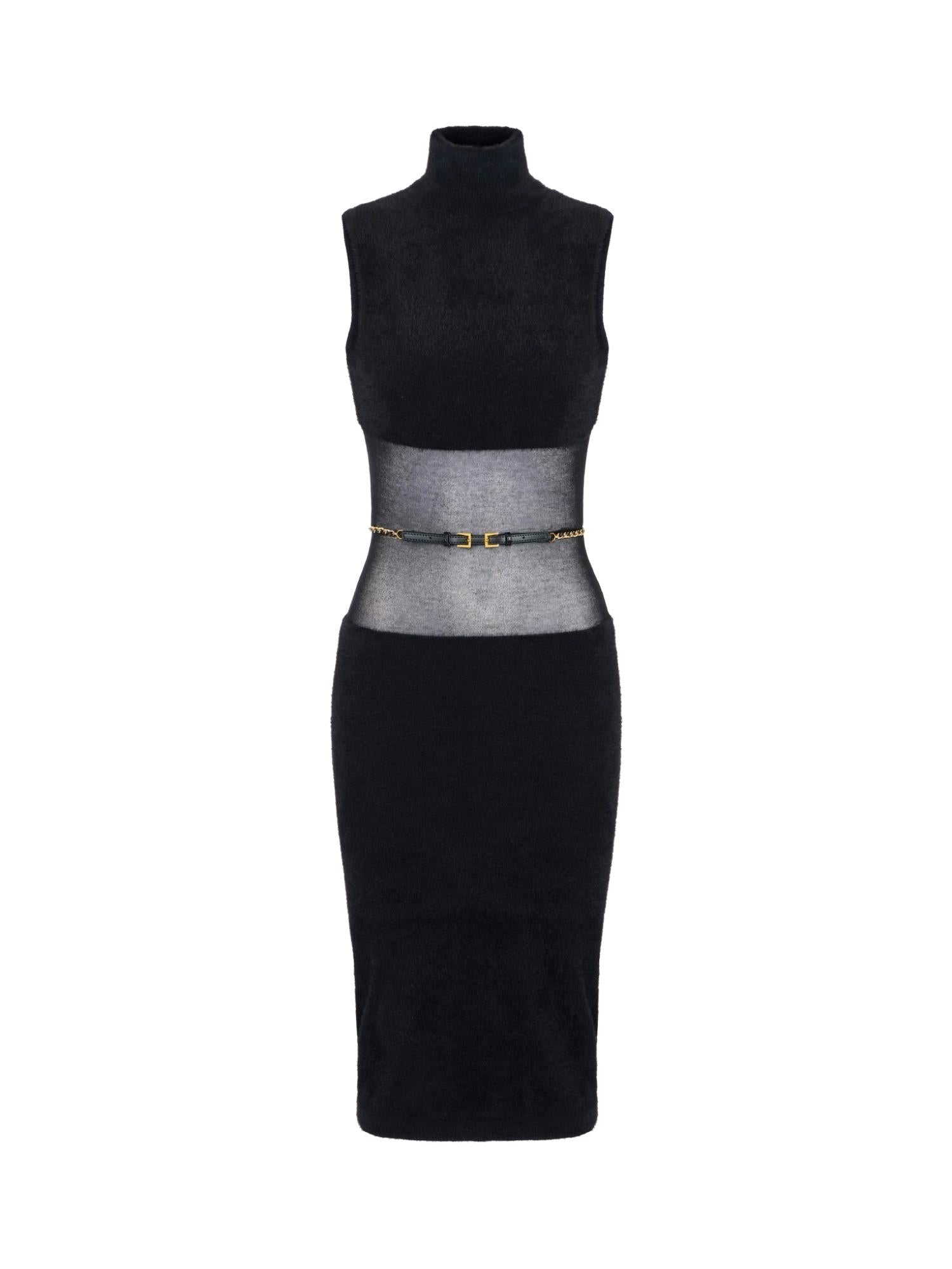 Elisabetta Franchi Abito effetto pelo con cintura