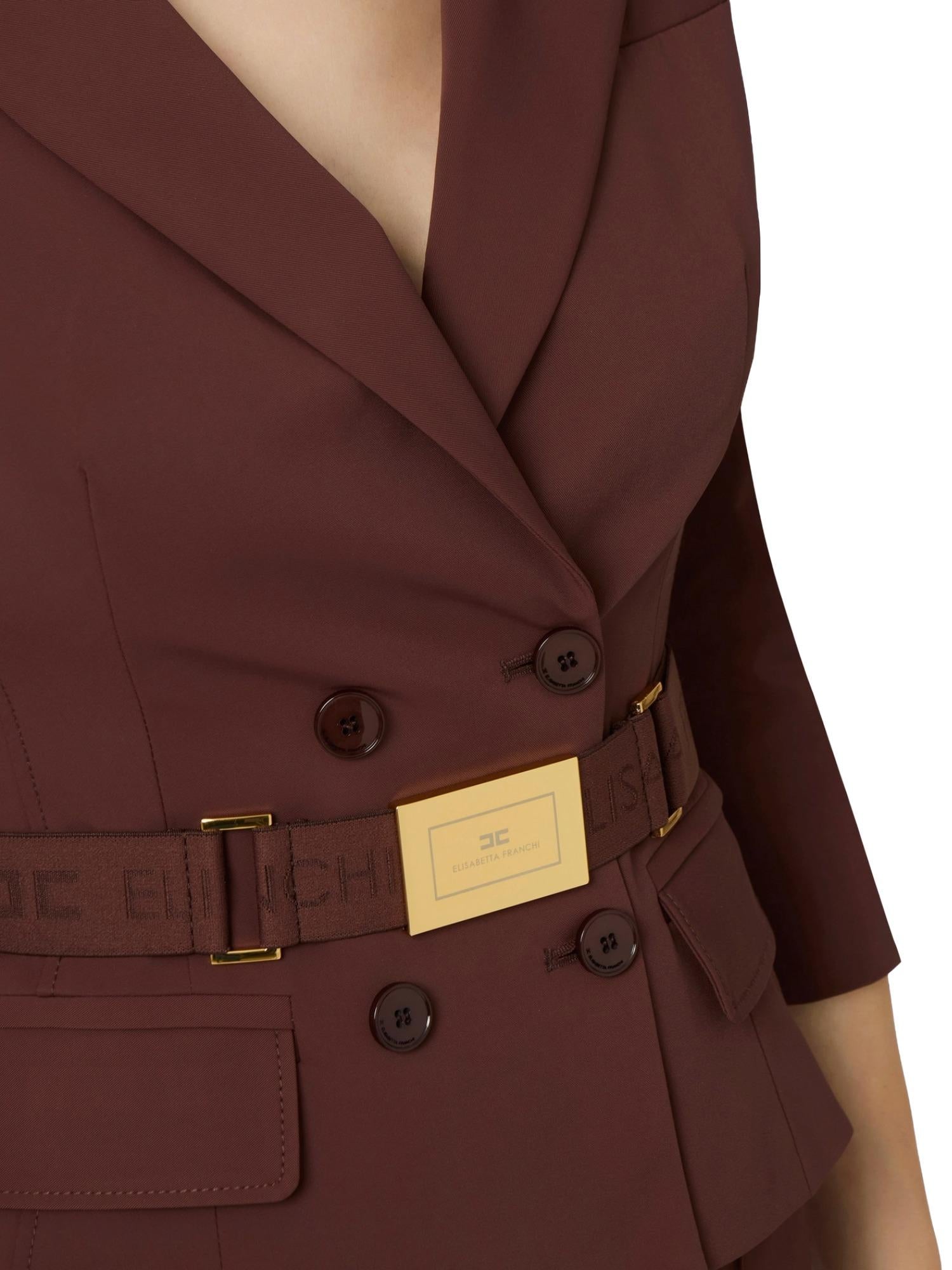 Elisabetta Franchi Giacca doppiopetto con cintura