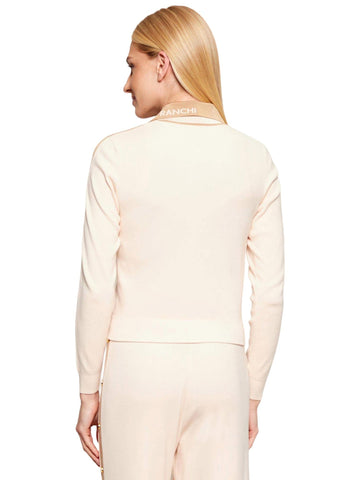 Elisabetta Franchi Giacca in maglia con bande a contrasto