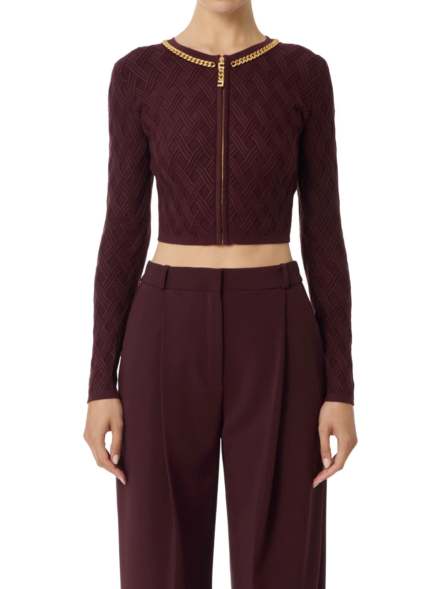 Elisabetta Franchi Cardigan in maglia a rombi