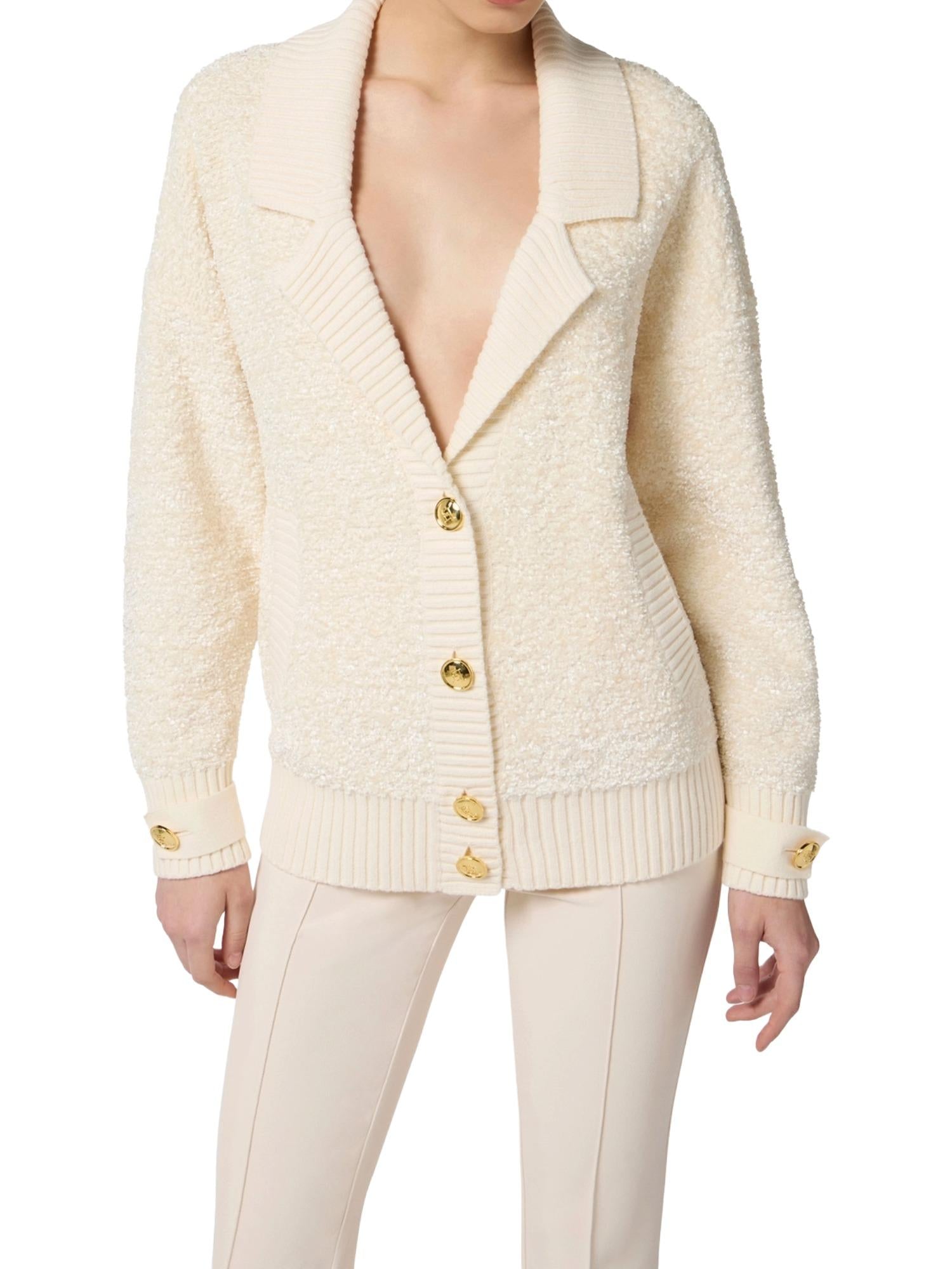Elisabetta Franchi Cardigan in ciniglia bouclè