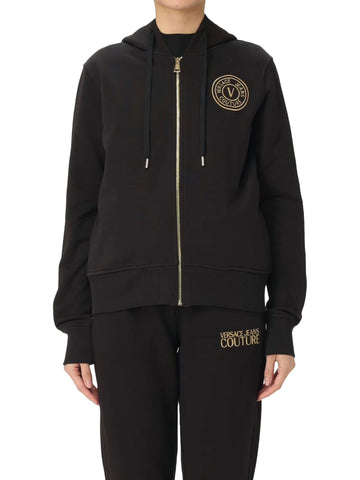 Versace Jeans Couture Felpa con zip e logo V-Emblem
