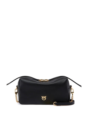 Borsa Tracolla in Pelle Liscia con Logo in Metallo