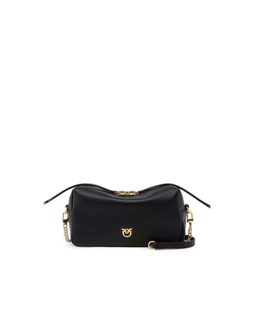 Borsa Tracolla in Pelle Liscia con Logo in Metallo